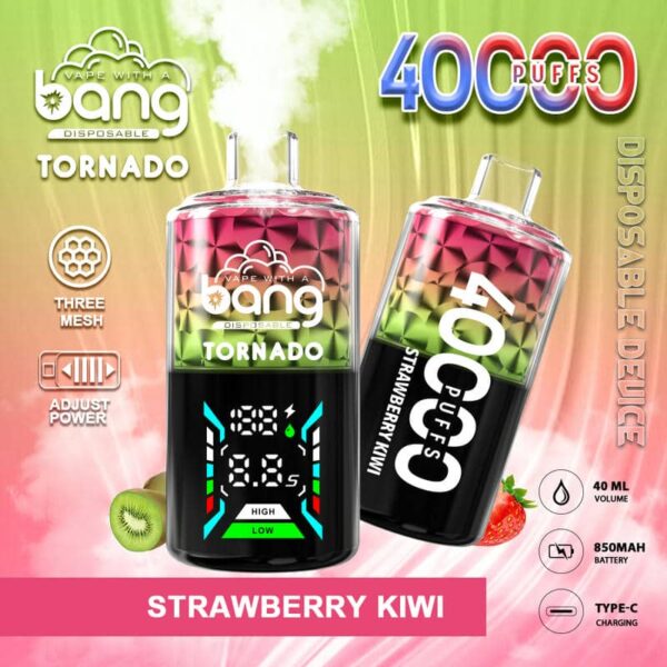 Bang Tornado 40000 Puffs – High Smoke Output, LED Screen, Long-Lasting Disposable Vape