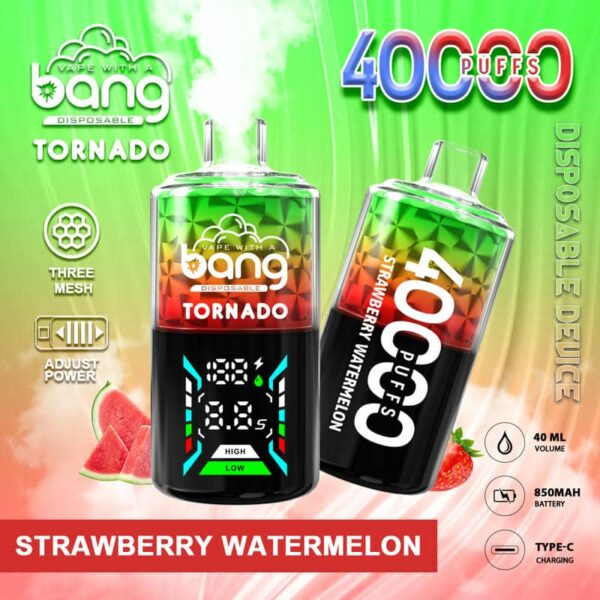 Bang Tornado 40000 Puffs – High Smoke Output, LED Screen, Long-Lasting Disposable Vape