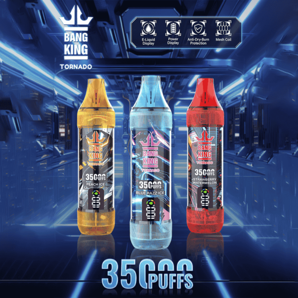 Bang King Tornado 35K Puffs Vape Pen – LED Screen & Original Design