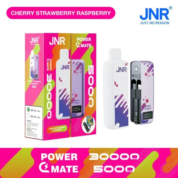 JNR Power Mate 30000 Puffs Disposable Vape – 5000mAh Power Bank, Smart Screen, Dual Function Vaping Powerhouse