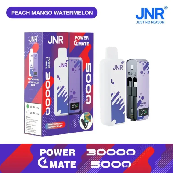 JNR Power Mate 30000 Puffs Disposable Vape – 5000mAh Power Bank, Smart Screen, Dual Function Vaping Powerhouse