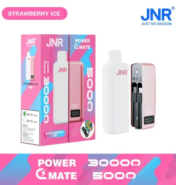 JNR Power Mate 30000 Puffs Disposable Vape – 5000mAh Power Bank, Smart Screen, Dual Function Vaping Powerhouse