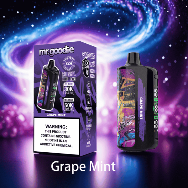 Mr.Goodie Shisha 50000 Puffs | Dual Mode DTL & MTL | LCD Screen Disposable Vape