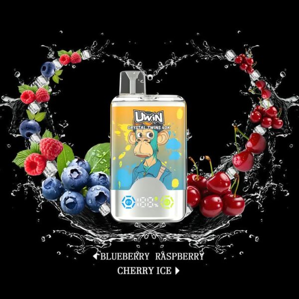 Uwin Twins Crystal 40000 Puffs Dual Flavor Disposable Vape with LED Display – 2-in-1 Power & Style