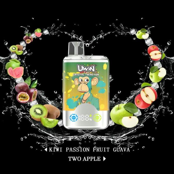 Uwin Twins Crystal 40000 Puffs Dual Flavor Disposable Vape with LED Display – 2-in-1 Power & Style