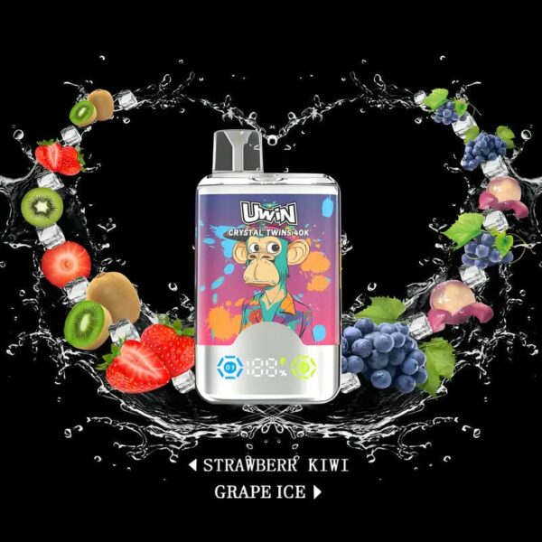 Uwin Twins Crystal 40000 Puffs Dual Flavor Disposable Vape with LED Display – 2-in-1 Power & Style