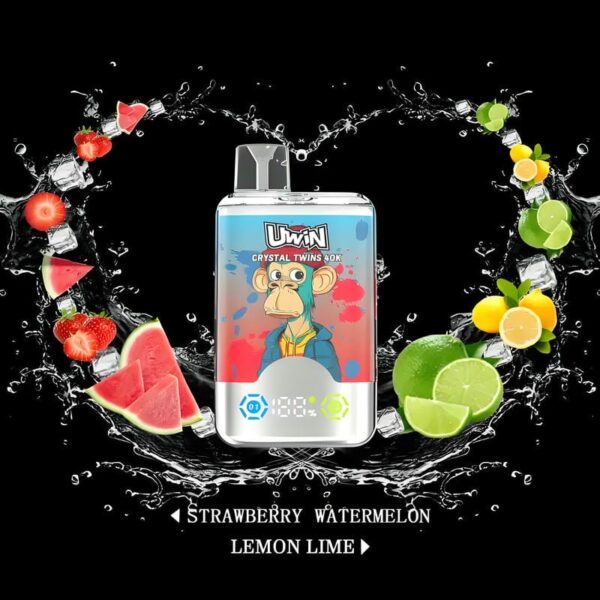 Uwin Twins Crystal 40000 Puffs Dual Flavor Disposable Vape with LED Display – 2-in-1 Power & Style