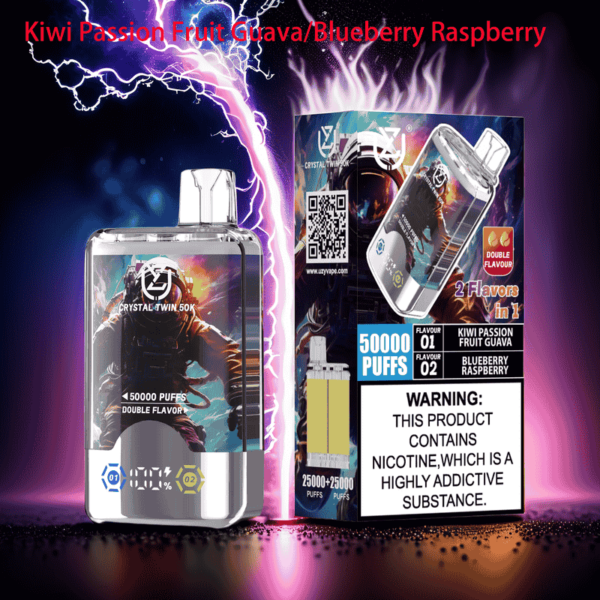 UZY Crystal Twin 50000 Puffs Disposable Vape – Dual Flavor, LED Display, 50K Puffs