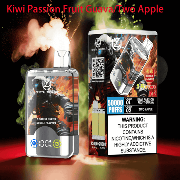 UZY Crystal Twin 50000 Puffs Disposable Vape – Dual Flavor, LED Display, 50K Puffs
