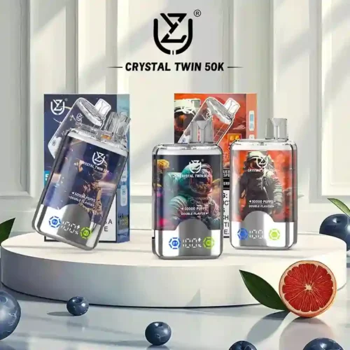UZY Crystal Twin 50000 Puffs Disposable Vape – Dual Flavor, LED Display, 50K Puffs