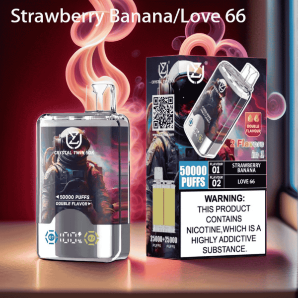 UZY Crystal Twin 50000 Puffs Disposable Vape – Dual Flavor, LED Display, 50K Puffs