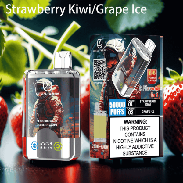 UZY Crystal Twin 50000 Puffs Disposable Vape – Dual Flavor, LED Display, 50K Puffs