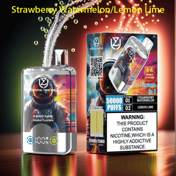 UZY Crystal Twin 50000 Puffs Disposable Vape – Dual Flavor, LED Display, 50K Puffs