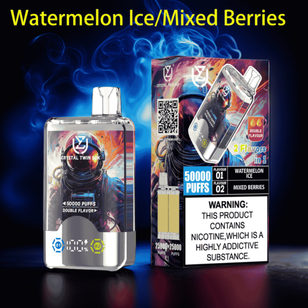 UZY Crystal Twin 50000 Puffs Disposable Vape – Dual Flavor, LED Display, 50K Puffs