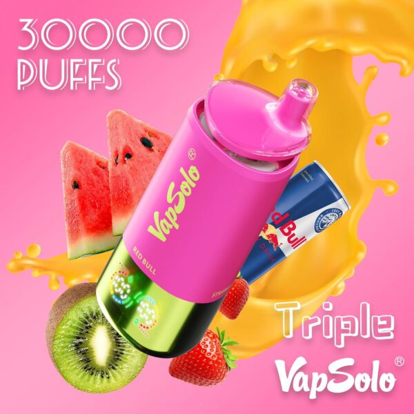 VapSolo Triple 30000 Puffs – Triple Flavor Disposable Vape with 45mL E-liquid, LCD Screen & Type-C Charging