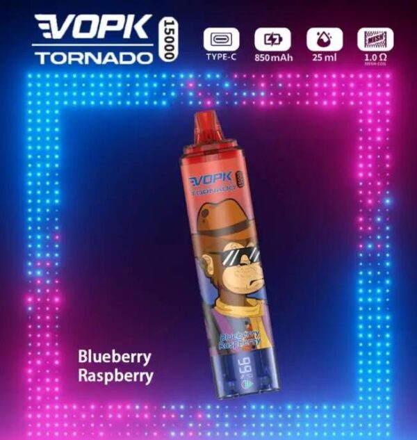VOPK Tornado 15000 Puffs Disposable Vape – Dual Flavor, LED Display, Rechargeable Design
