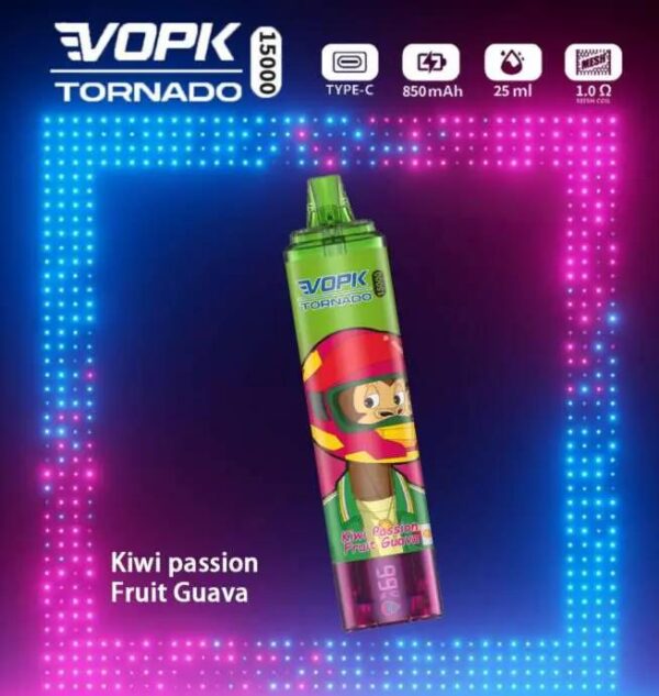 VOPK Tornado 15000 Puffs Disposable Vape – Dual Flavor, LED Display, Rechargeable Design