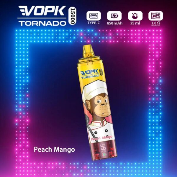 VOPK Tornado 15000 Puffs Disposable Vape – Dual Flavor, LED Display, Rechargeable Design