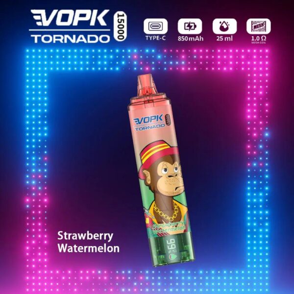 VOPK Tornado 15000 Puffs Disposable Vape – Dual Flavor, LED Display, Rechargeable Design