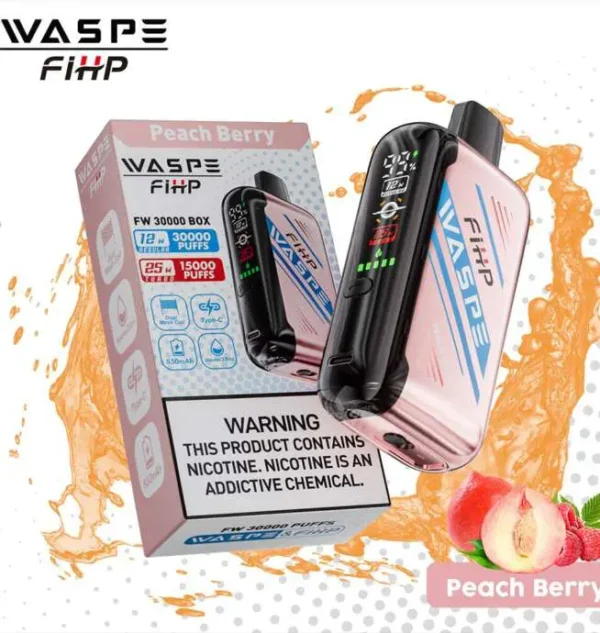 Waspe 30,000 Puffs Disposable Vape – Dual Mesh Coils, LCD Display, Rechargeable