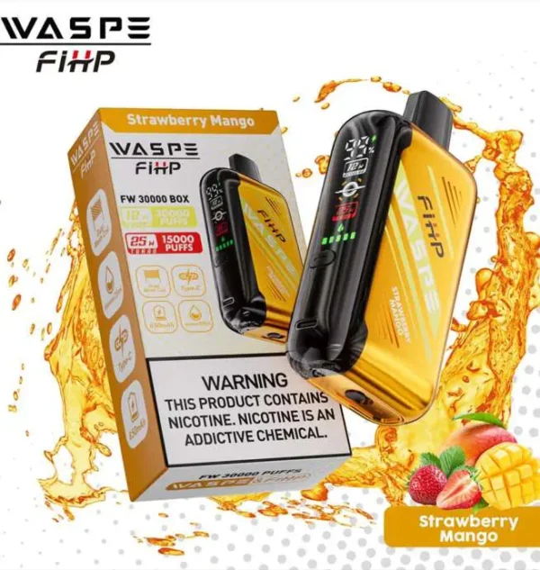 Waspe 30,000 Puffs Disposable Vape – Dual Mesh Coils, LCD Display, Rechargeable