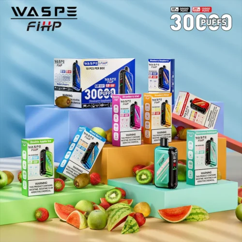 Waspe 30,000 Puffs Disposable Vape – Dual Mesh Coils, LCD Display, Rechargeable