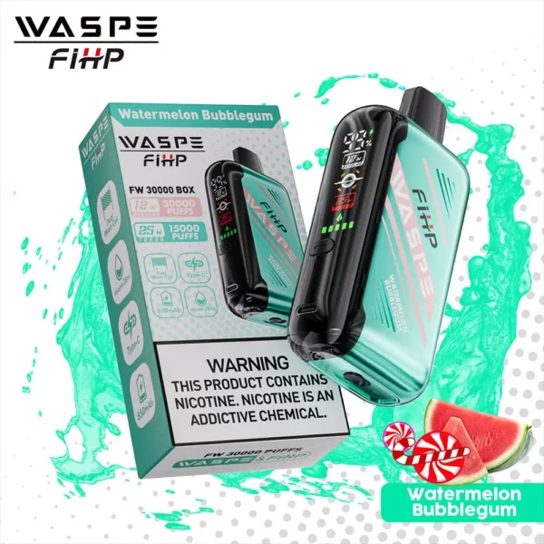 Waspe 30,000 Puffs Disposable Vape – Dual Mesh Coils, LCD Display, Rechargeable