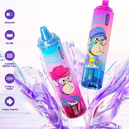 RandM Tornado 15000 Puffs – Stylish LED Vape, Big Capacity, Disposable & Rechargeable