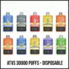 ATVS Cloud 30000 Puffs Disposable Vape – 40W Power Dual Mesh Coil 30mL E-liquid Adjustable Airflow