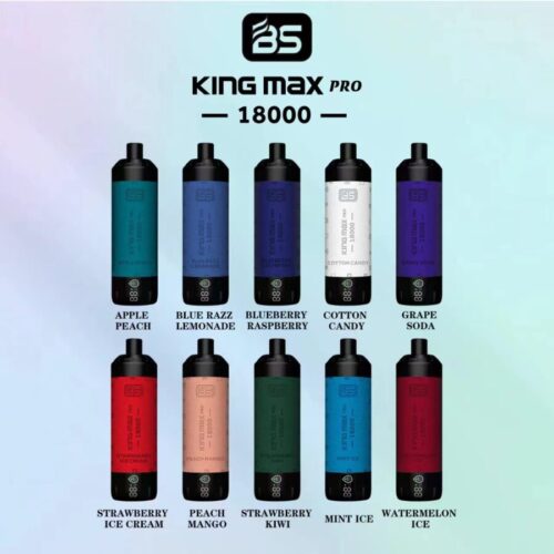 BS Kingmax Pro 18000 Puffs Vape – LED Screen, Type-C, Mesh Coil, Adjustable Airflow, 0–2% Nicotine