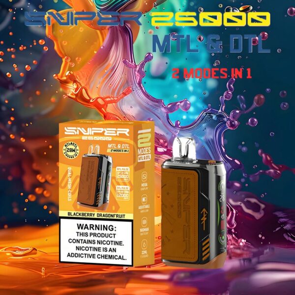 VAPMOD SNIPER 25000 Puffs Disposable Vape – LED Display, Leather Finish, Original Edition