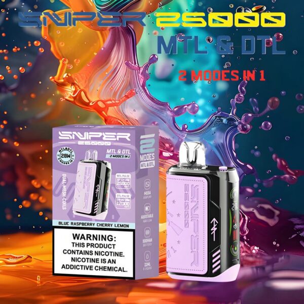 VAPMOD SNIPER 25000 Puffs Disposable Vape – LED Display, Leather Finish, Original Edition