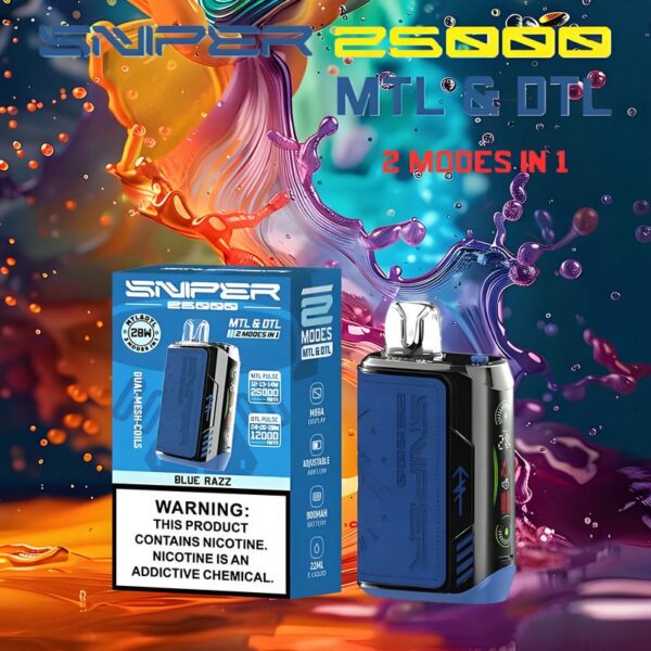VAPMOD SNIPER 25000 Puffs Disposable Vape – LED Display, Leather Finish, Original Edition