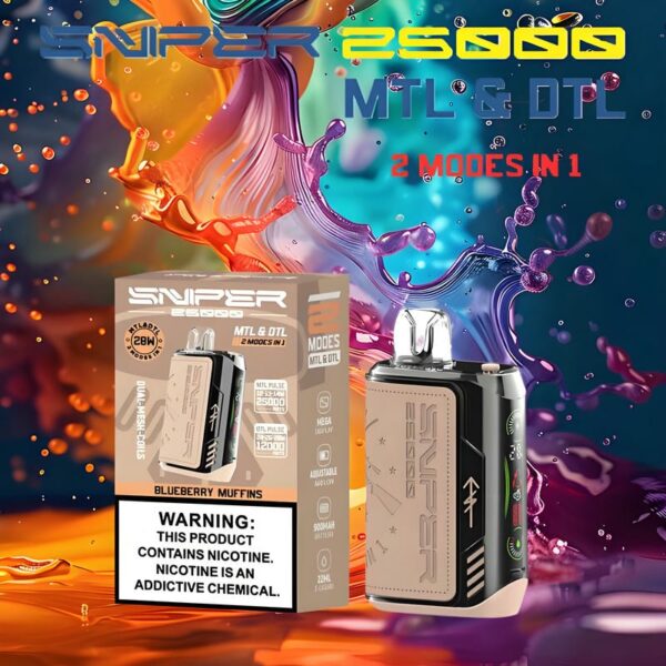 VAPMOD SNIPER 25000 Puffs Disposable Vape – LED Display, Leather Finish, Original Edition