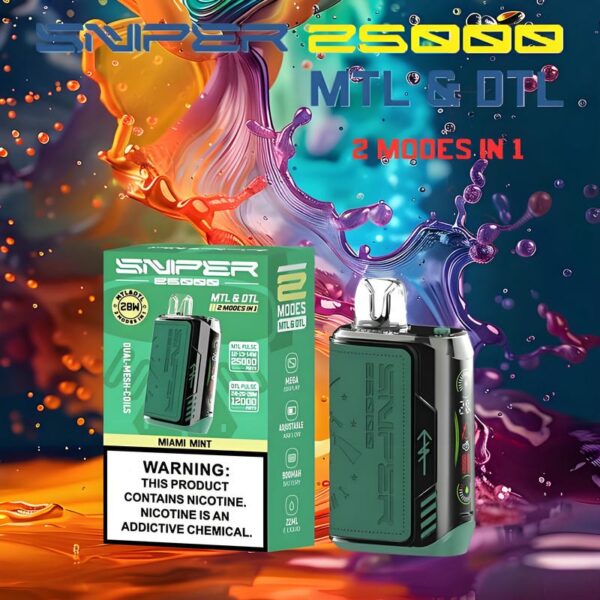 VAPMOD SNIPER 25000 Puffs Disposable Vape – LED Display, Leather Finish, Original Edition