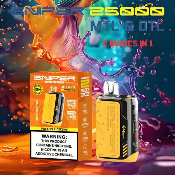 VAPMOD SNIPER 25000 Puffs Disposable Vape – LED Display, Leather Finish, Original Edition
