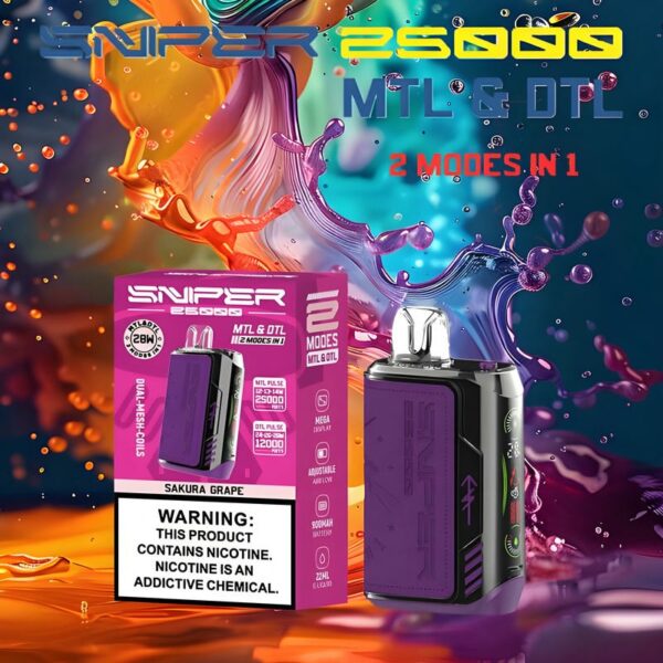 VAPMOD SNIPER 25000 Puffs Disposable Vape – LED Display, Leather Finish, Original Edition