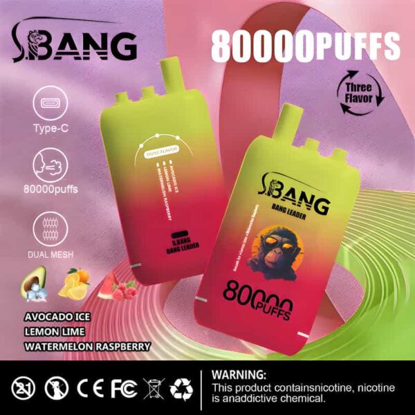 Bang Leader 80000 Puffs 3-in-1 Disposable Vape – Rechargeable & Original Flavors