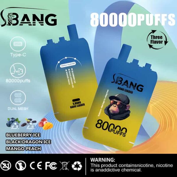 Bang Leader 80000 Puffs 3-in-1 Disposable Vape – Rechargeable & Original Flavors