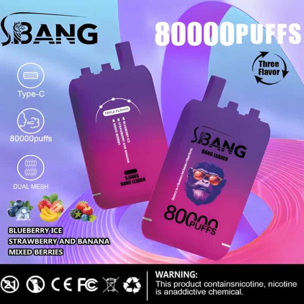 Bang Leader 80000 Puffs 3-in-1 Disposable Vape – Rechargeable & Original Flavors
