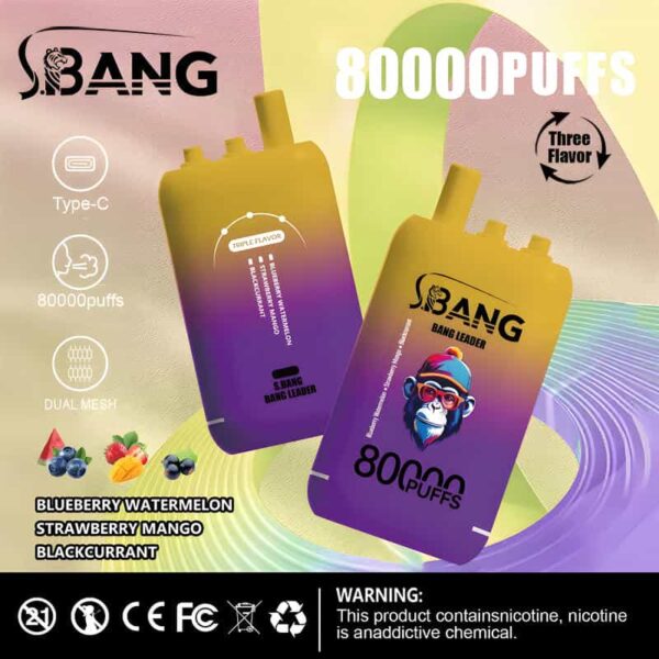 Bang Leader 80000 Puffs 3-in-1 Disposable Vape – Rechargeable & Original Flavors