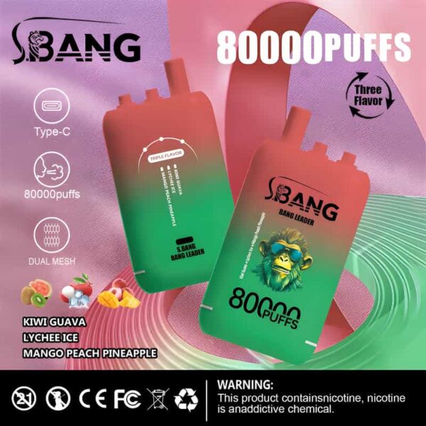 Bang Leader 80000 Puffs 3-in-1 Disposable Vape – Rechargeable & Original Flavors