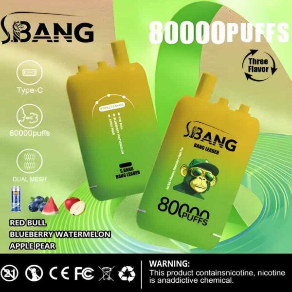 Bang Leader 80000 Puffs 3-in-1 Disposable Vape – Rechargeable & Original Flavors