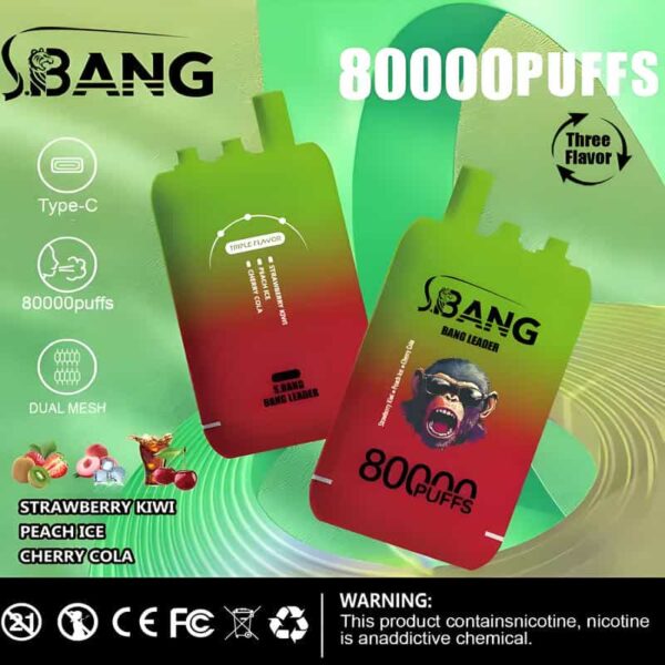 Bang Leader 80000 Puffs 3-in-1 Disposable Vape – Rechargeable & Original Flavors