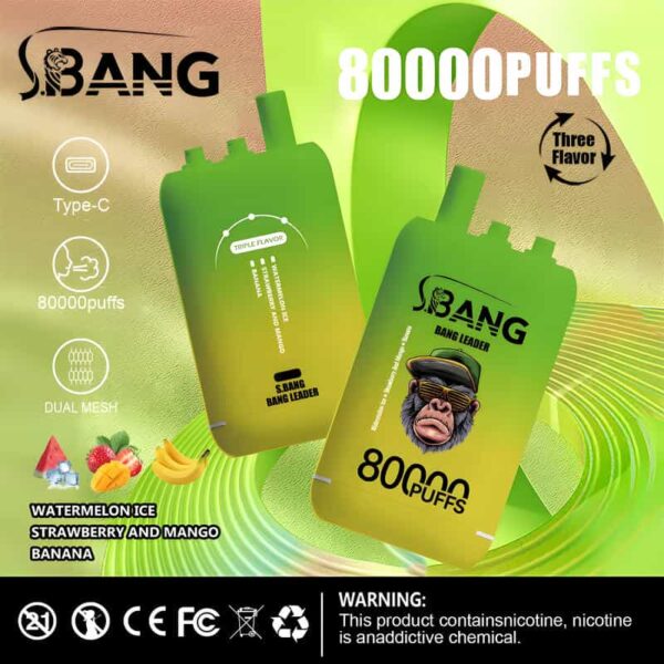 Bang Leader 80000 Puffs 3-in-1 Disposable Vape – Rechargeable & Original Flavors