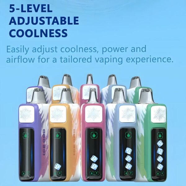 Gazzbar Ice God 50000 Puffs Disposable Vape – Adjustable Ice Level, LCD Display, Ultimate Cooling Experience
